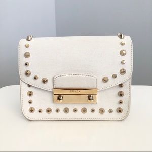 FURLA Julia Mini Studded Leather Crossbody Bag